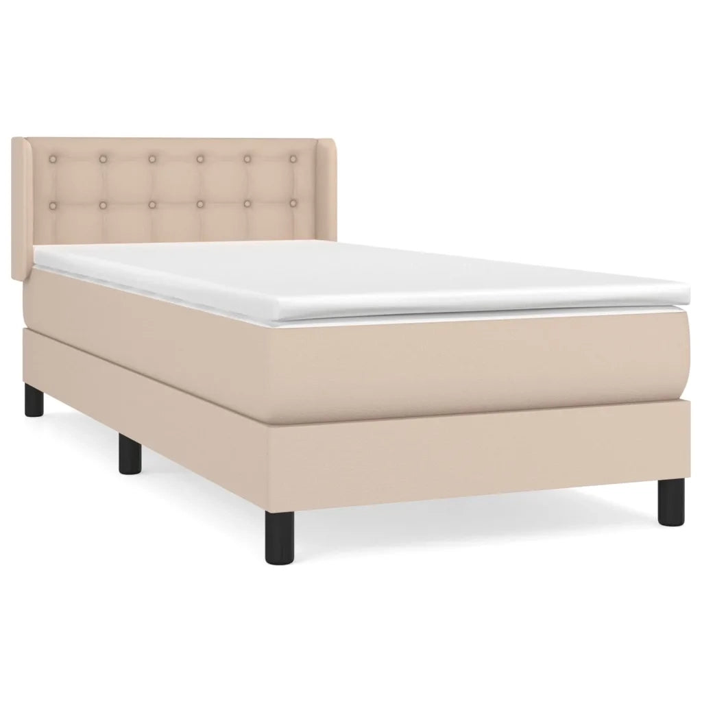 Giroletto a Molle con Materasso Cappuccino 90x200 cm Similpelle 3130762
