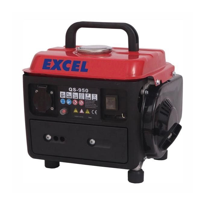 Excel GN800 Generatore di Corrente a Benzina 2 Tempi 800W 63cc Avviamento a Strappo Statore in Rame 7 ore Autonomia 16 Kg