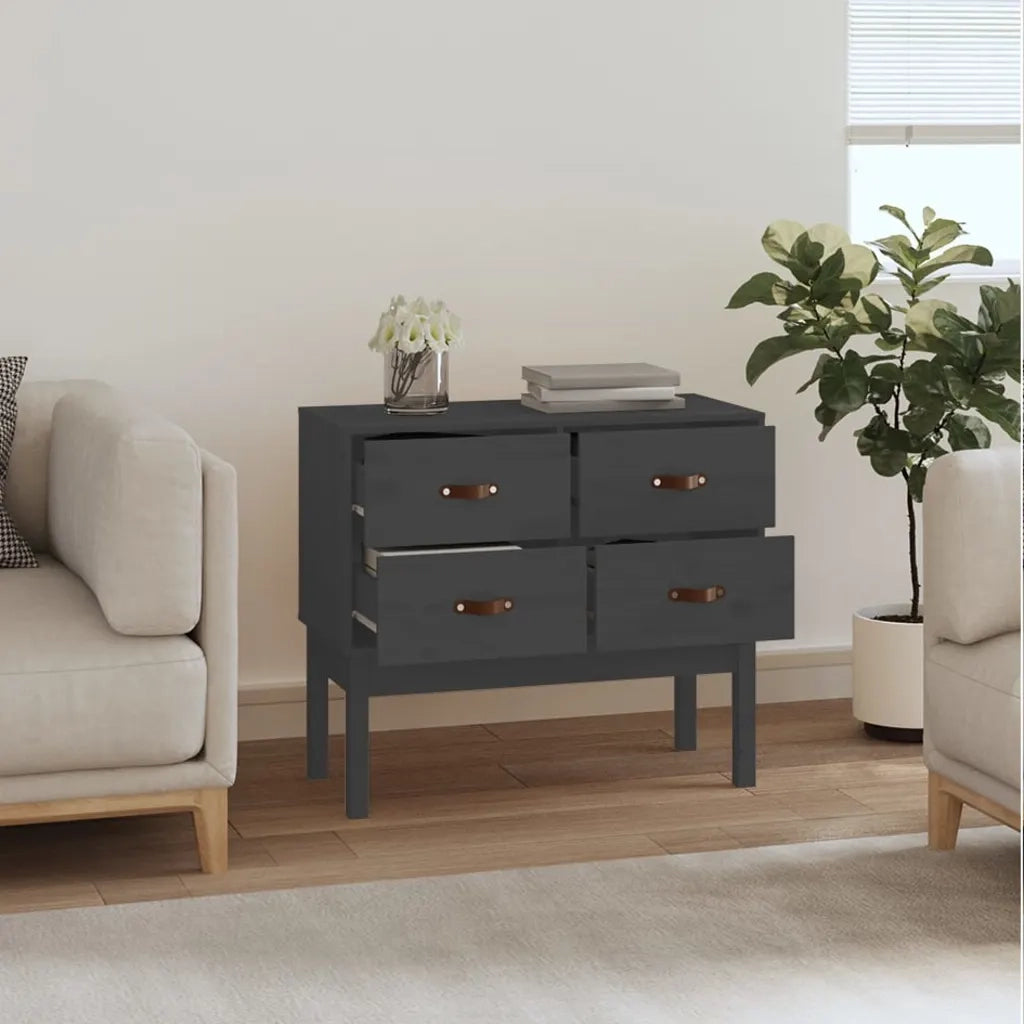Mobile Consolle | Tavolo d'Ingresso Grigia 90x40x78 cm in Legno Massello di Pino