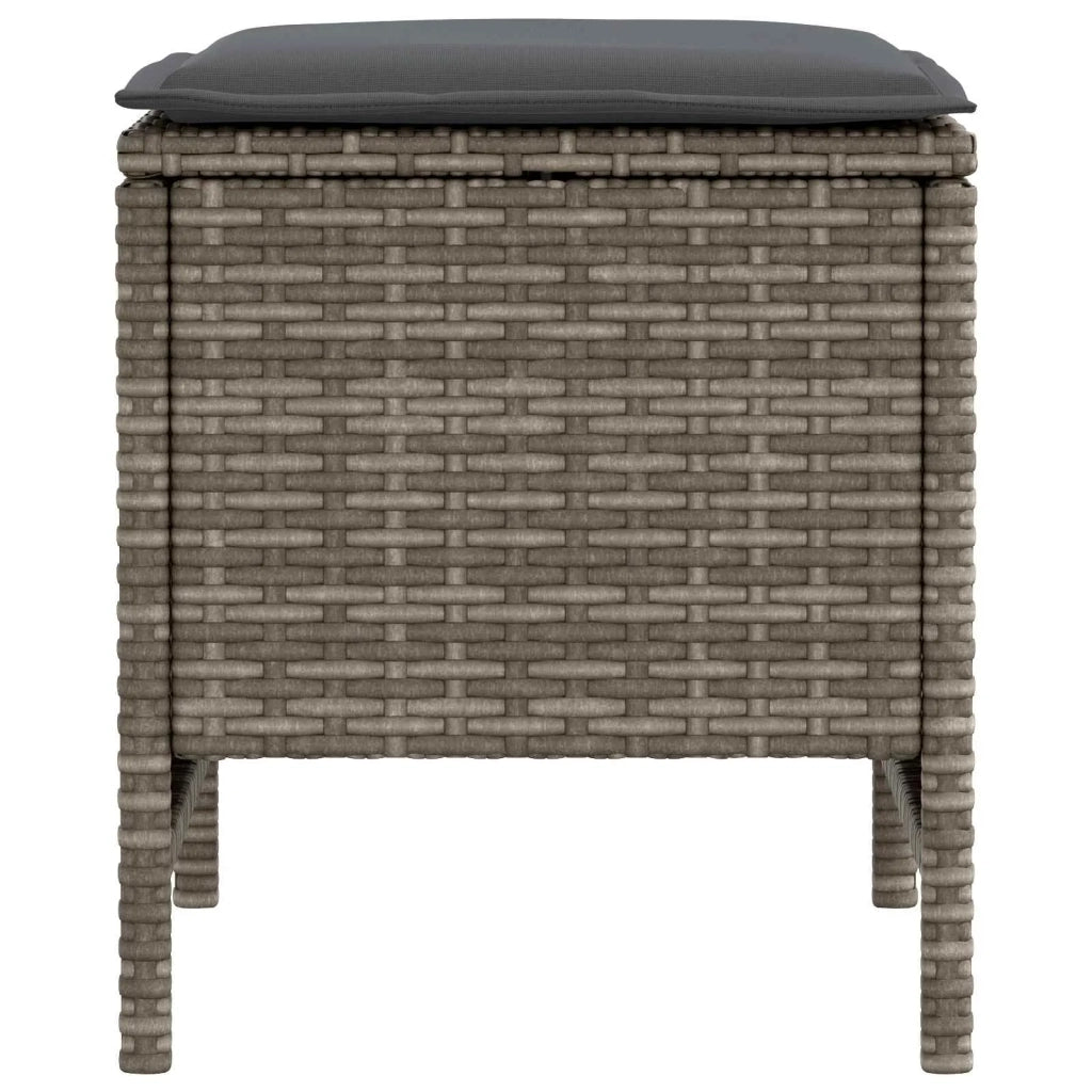 2 pz Poggiapiedi da Giardino Rattan in PE Grigio e Grigio Scuro 42025385