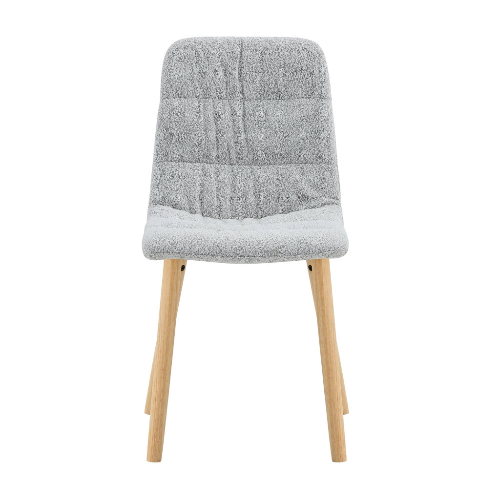 Sedie da Pranzo con Gambe in Legno Massello ¨C Xylo ¨C Tessuto Grigio Chiaro, Set 2 Pezzi, 88 cm