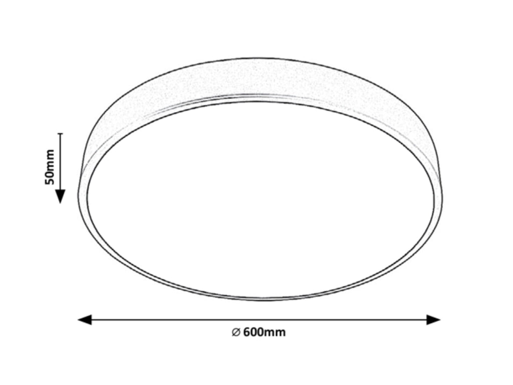Plafoniera LED 60W 60cm nera opaca con telecomando