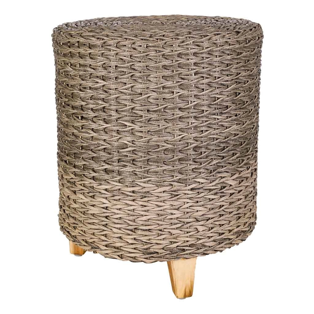 Sgabello in polyrattan grigio d40x48h