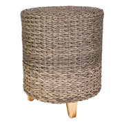Sgabello in polyrattan grigio d40x48h