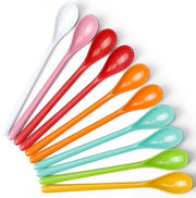 Lepel a forma di spiga 10 pezzi - Lunghezza 18,5 cm - Materiale plastico - Resistenti alla rottura - Sicuri per il lavastoviglie - Colorati - Dessert lepel