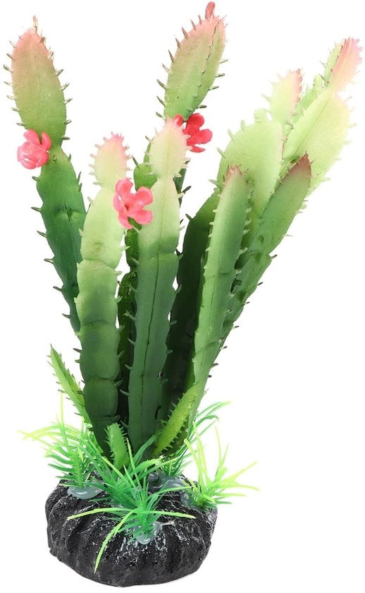Decorazioni per Terrario - Piante Artificiali Realistiche - Cacti - Fiori Colorati - Decorazioni per Terrario - Adatte per Tartarughe/Comodi per Lucertole - Materiali di Alta Qualità - Decorazioni per Terrario