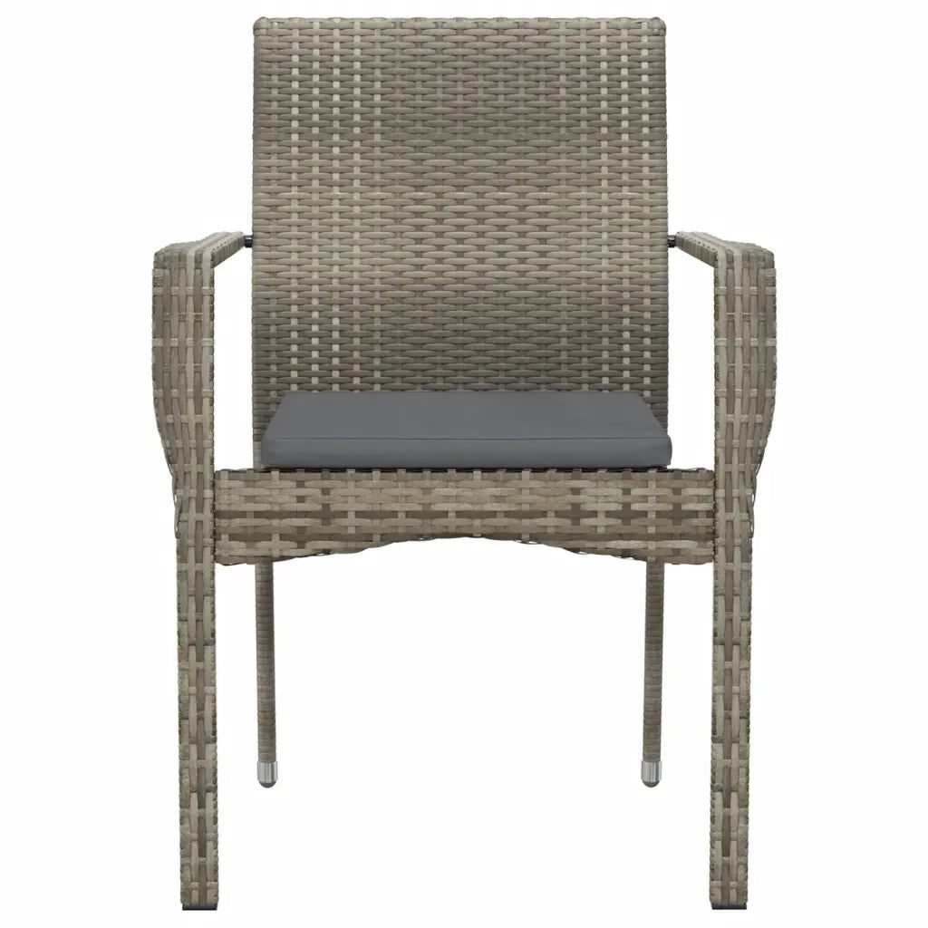 Sedie da Giardino con Cuscini 2 pz | Sedie da Esterno in Polyrattan Grigie