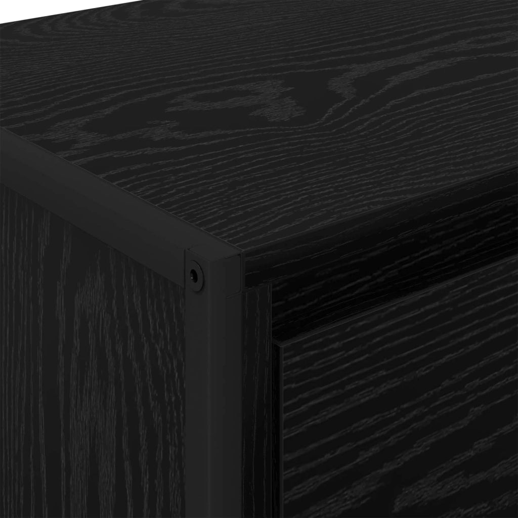 Credenza | Madia | Buffet da pranzo | Armadio da pranzo Rovere Nero 42 x 36 x 75.5 cm Legno multistrato