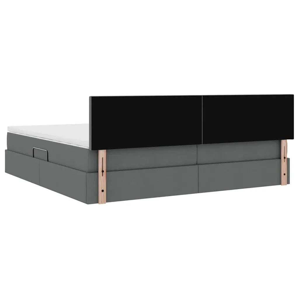 Letto con contenitore e materasso Grigio scuro 200 x 200 cm 3370468