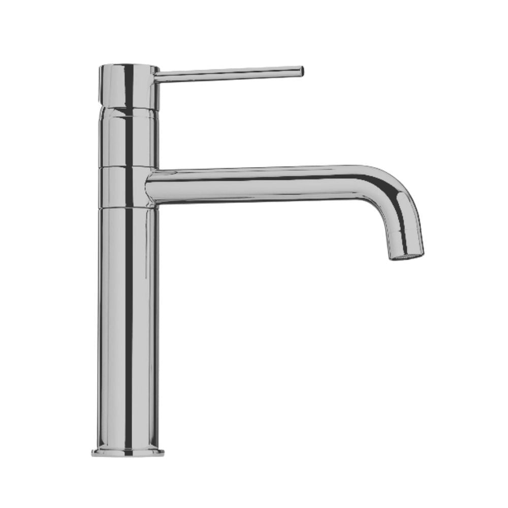 Rubinetto Cucina Miscelatore Monocomando Lavello Girevole in Ottone Paini Cromato Satinato