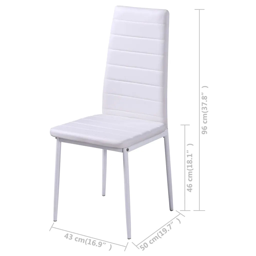 Set Tavolo da Pranzo 5 pz in Pelle Artificiale Nero e Bianco 275413