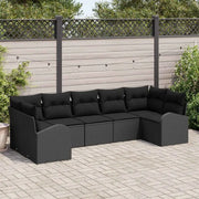 Set Divano da Giardino 7 pcs Nero Rattan in Polipropilene 3346193