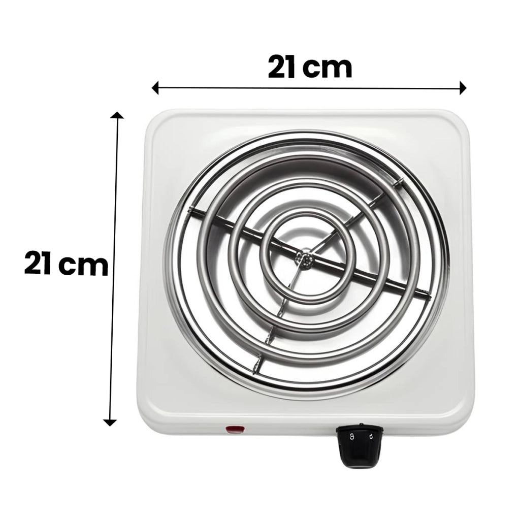 Rechaud Elettrico Portatile 1000W Piastra Riscaldante 21cm Compatto Bianco Avizar