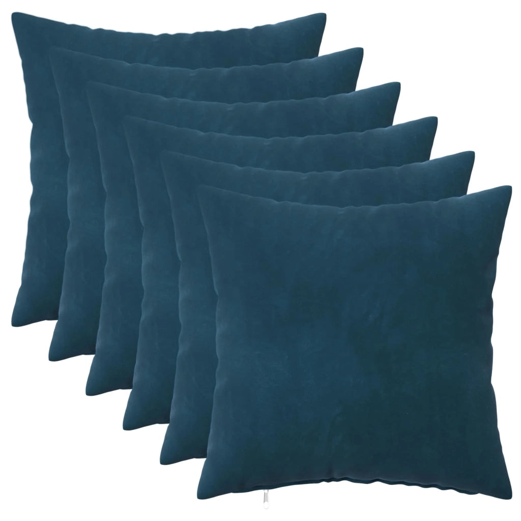 Federa 6 pcs HEERLEN Blu 45 x 45 cm Velluto 910298