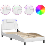 Letto singolo | Letto per adulti | Giroletto Viana con LED senza Materasso Bianco 80x200 cm