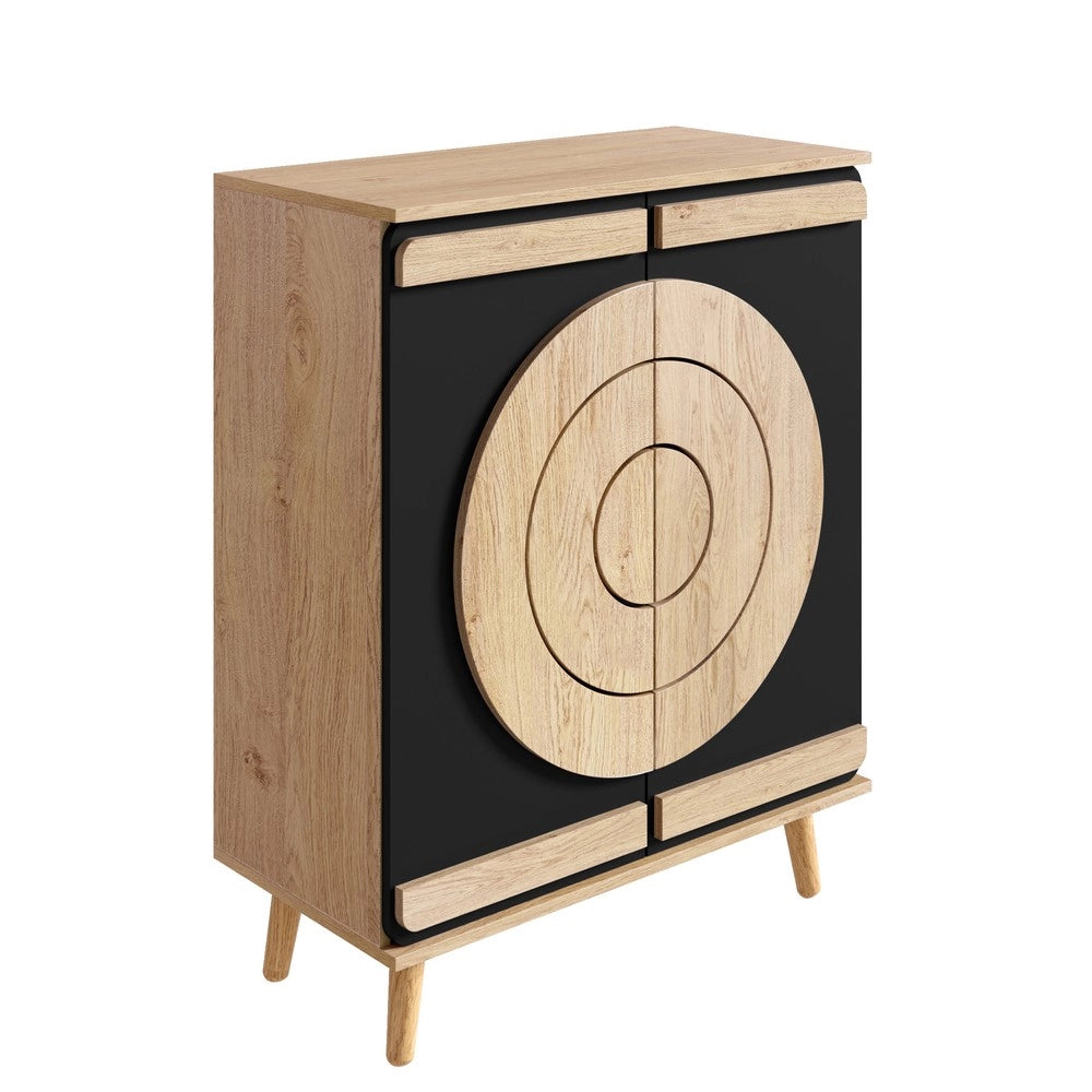 Scarpiera con Ante Geometriche e Ripiani ¨C MINIMAL ¨C Legno, Multilivello
