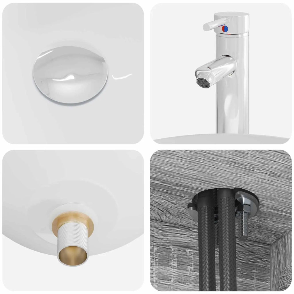 Set di mobili per il bagno 4 pz Sonoma grigio 3406988