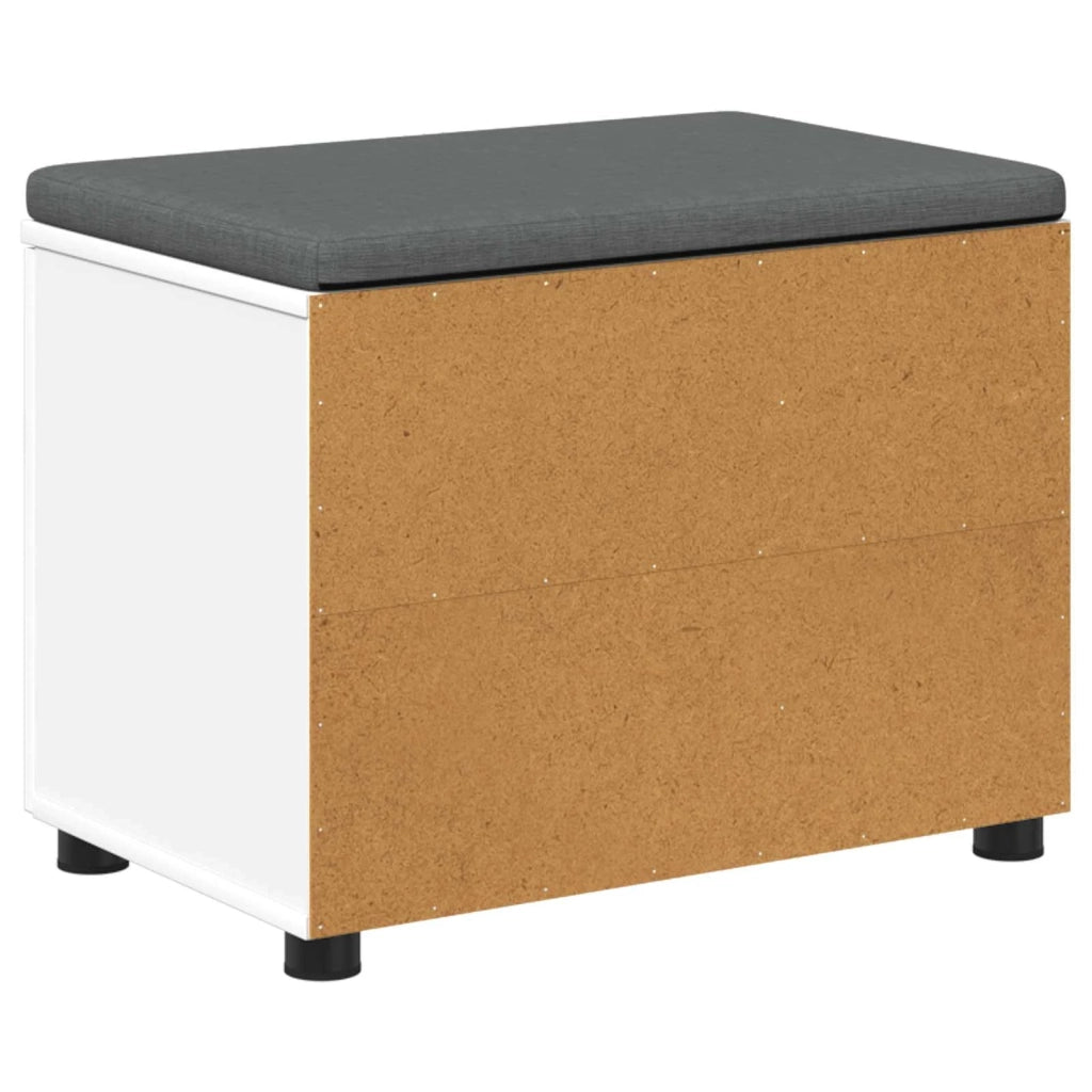Panca per ingresso con cuscino con porta Bianco 60 x 38 x 46 cm