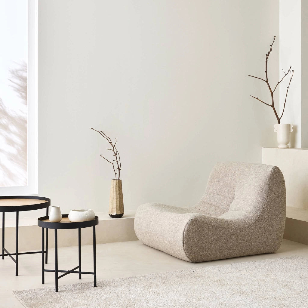 Modulo per divano modulare senza braccioli in bouclé, 1 posto, beige