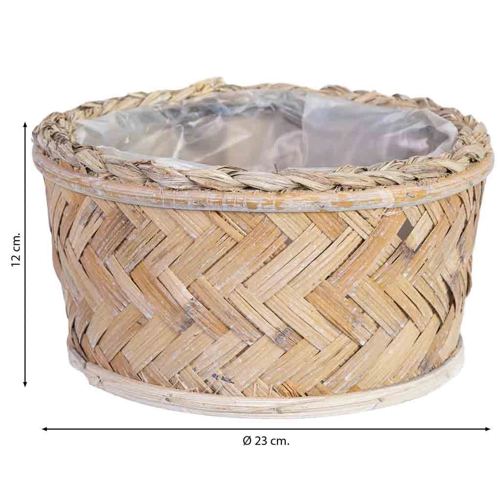 Cesto tondo marrone 23x23x12h cm