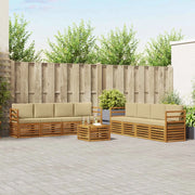 Set di divani da esterno 9 pz Naturale e Beige 3374553