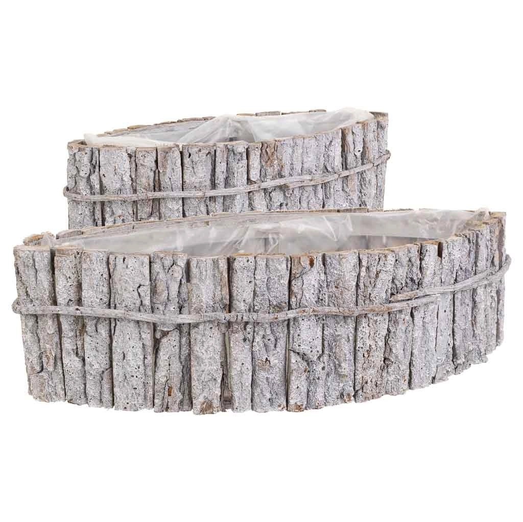 Set di 2 centrotavola in legno marrone