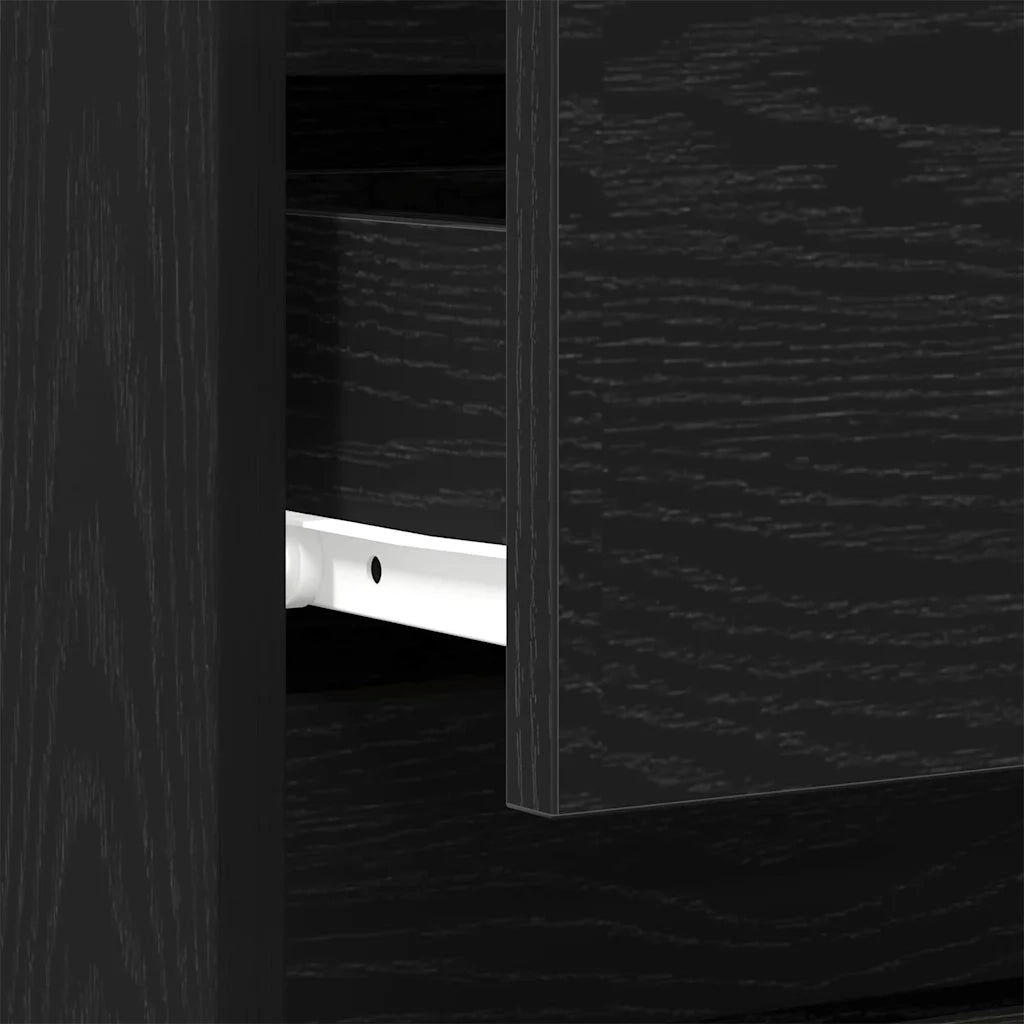 Set di 2 Comodini | Armadio da Notte | Mobiletto da notte con cassetto Rovere Nero 40 x 35 x 50 cm