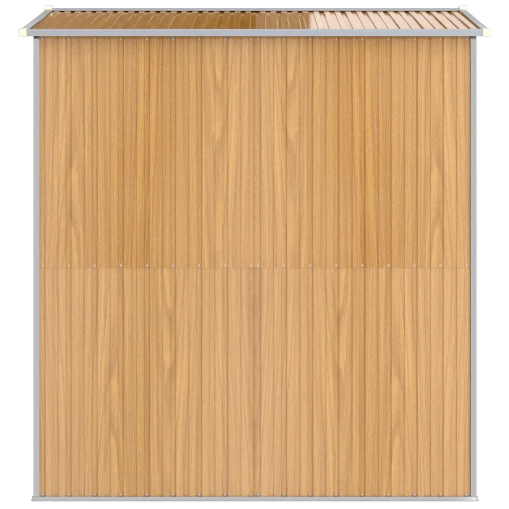 Capanno Giardino-Casetta da Giardino Marrone Chiaro 192x191x223 cm Acciaio Zincato