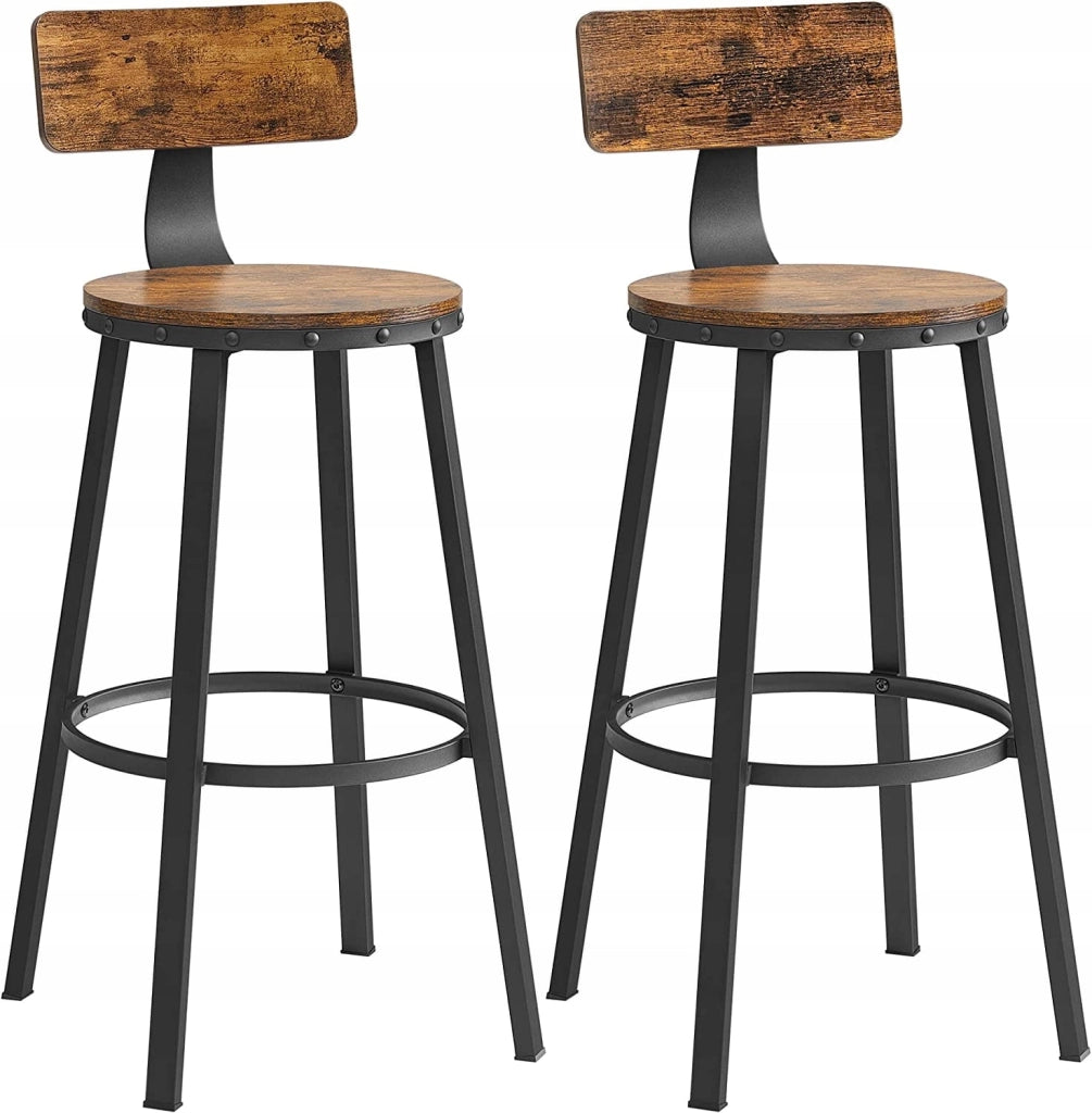 SGABELLI DA BAR Valora 2 PEZZI Stile Loft Marrone Rustico per Cucina x2