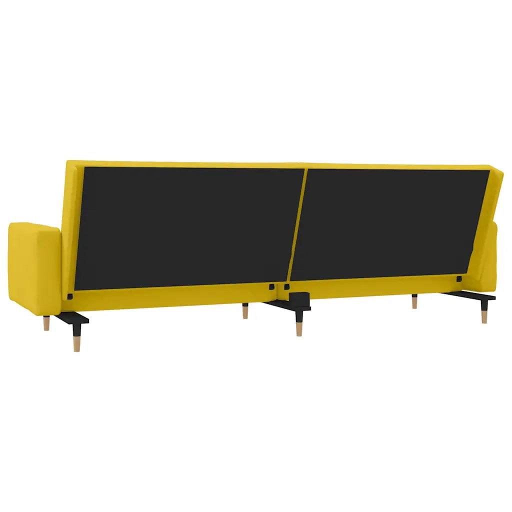Divano letto | Sof¨¤ letto | Letto singolo a 2 Posti con 2 Cuscini Giallo in Velluto