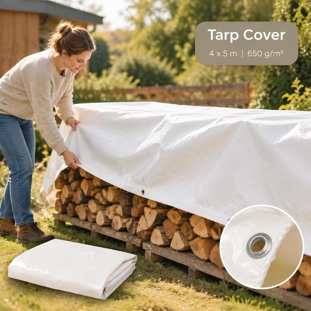 Tarpaulin 650 G/square Meter 4x5 M White