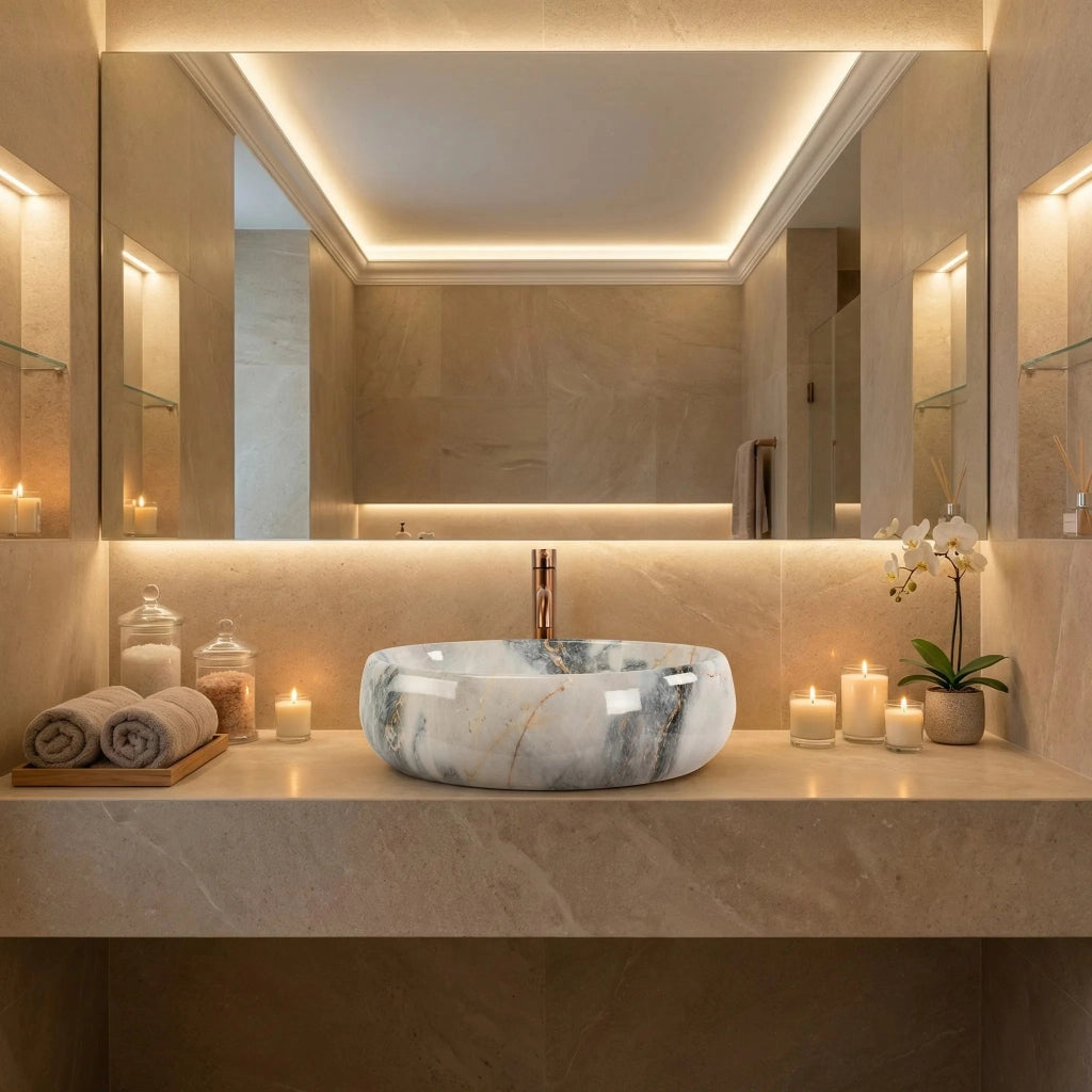 Lavabo Da Appoggio Rea Linda Granit