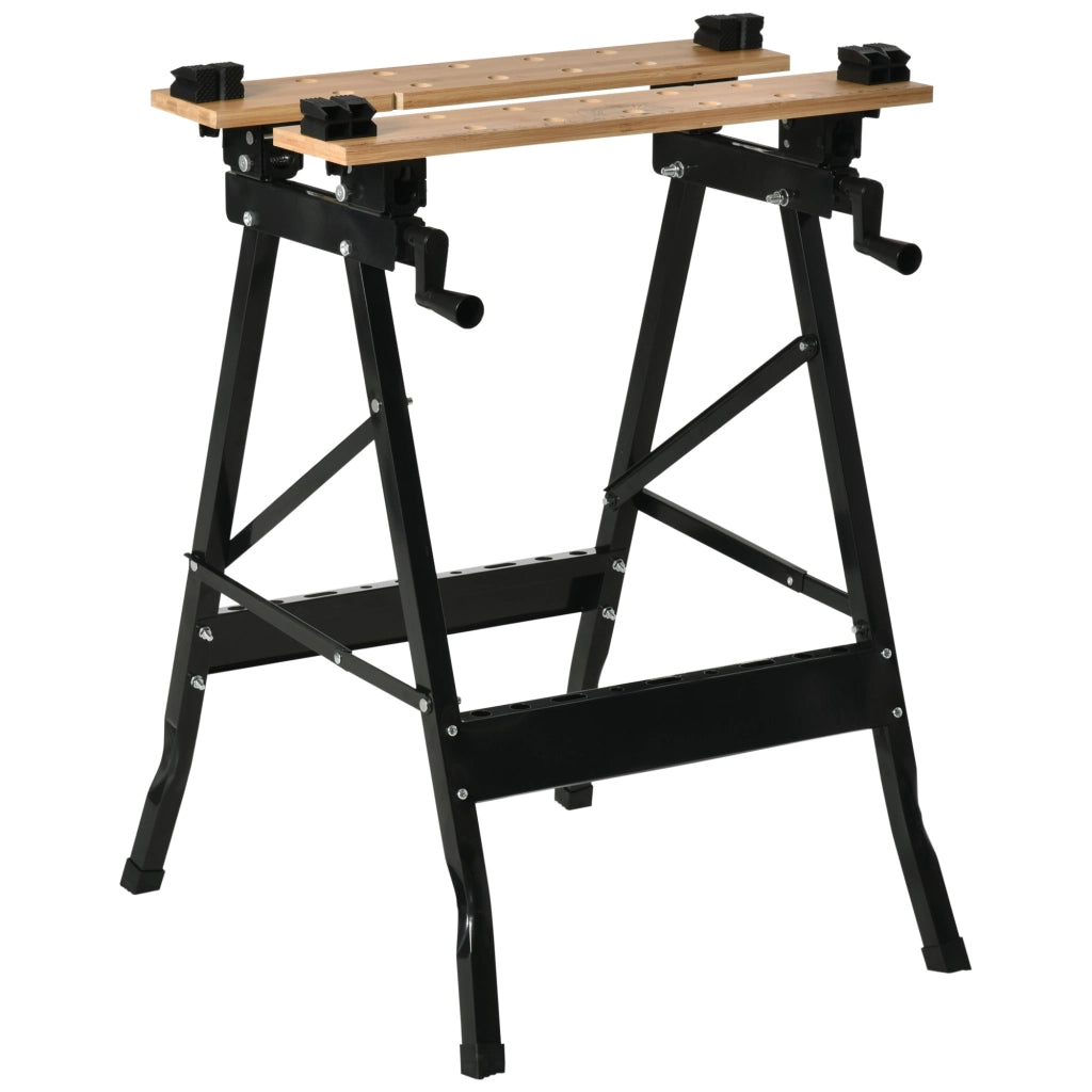 Tavolo da lavoro pieghevole con morsetti ¨C Minimal ¨C nero, 63.5x60.5x78cm