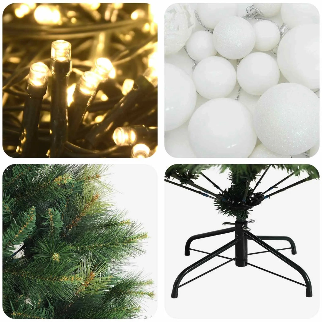 Albero di Natale artificiale con palline 150 cm 150 LED 3466048
