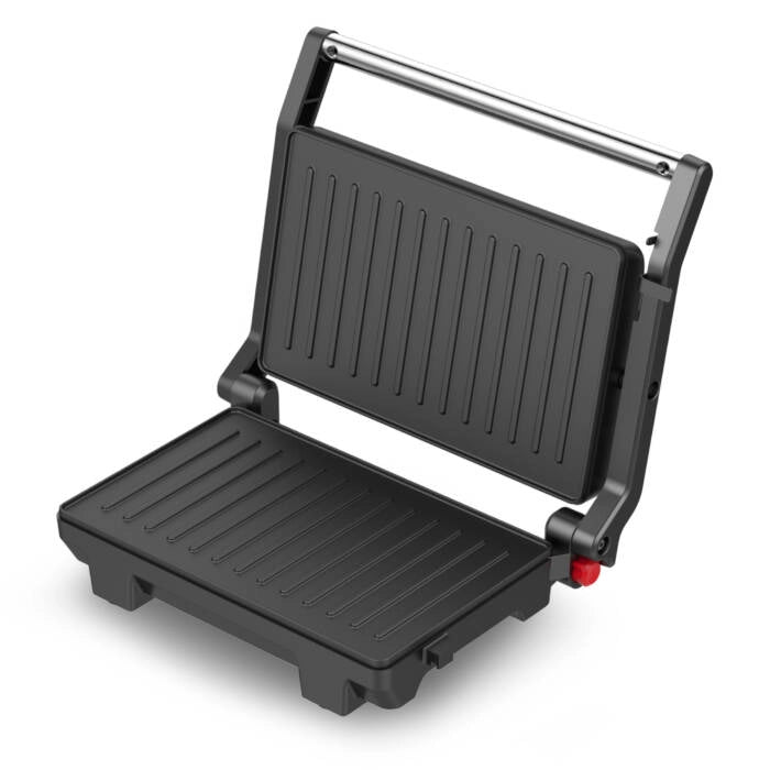 Piastra elettrica per toast e grill, 1000W con piastre antiaderenti 23x14,5 cm e apertura 180°, per panini e carne - Sogo