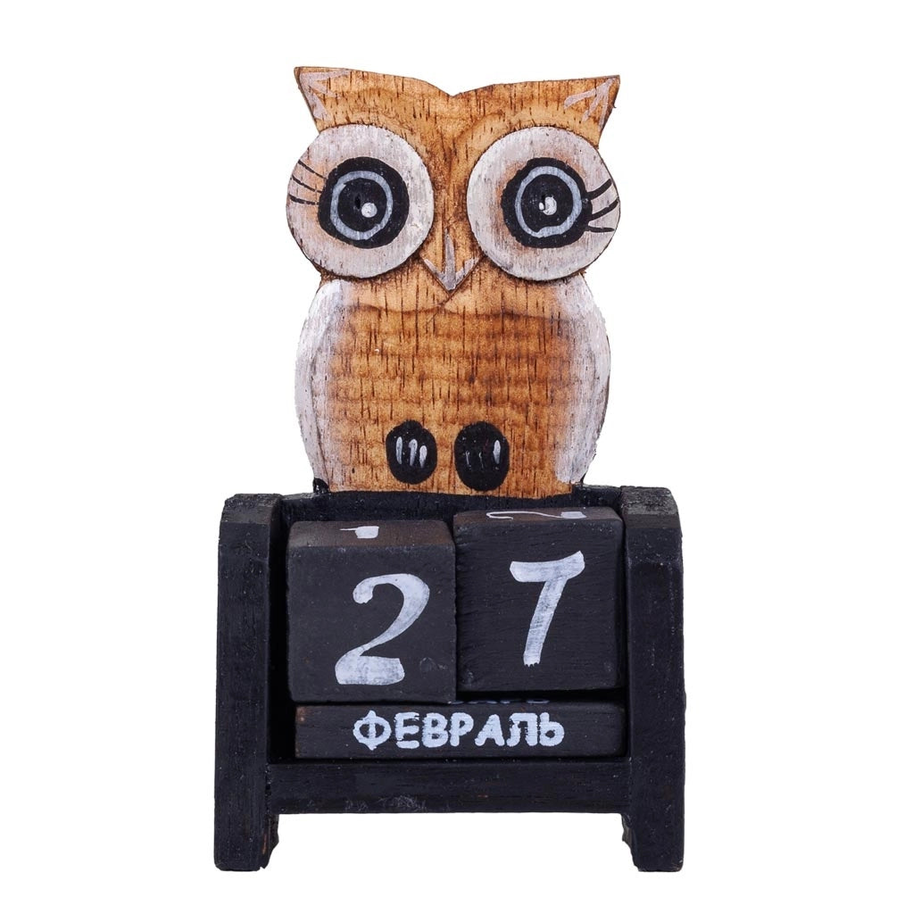 Calendario in legno marrone 7x4x9h