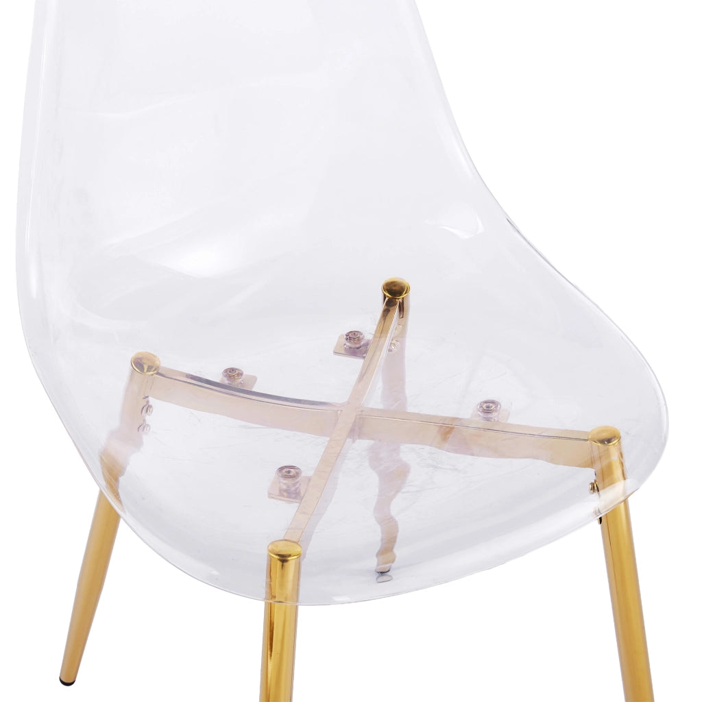 SEDIA Trasparente 53x47x51 cm ABS Metallo Set da 4 pezzi Oro
