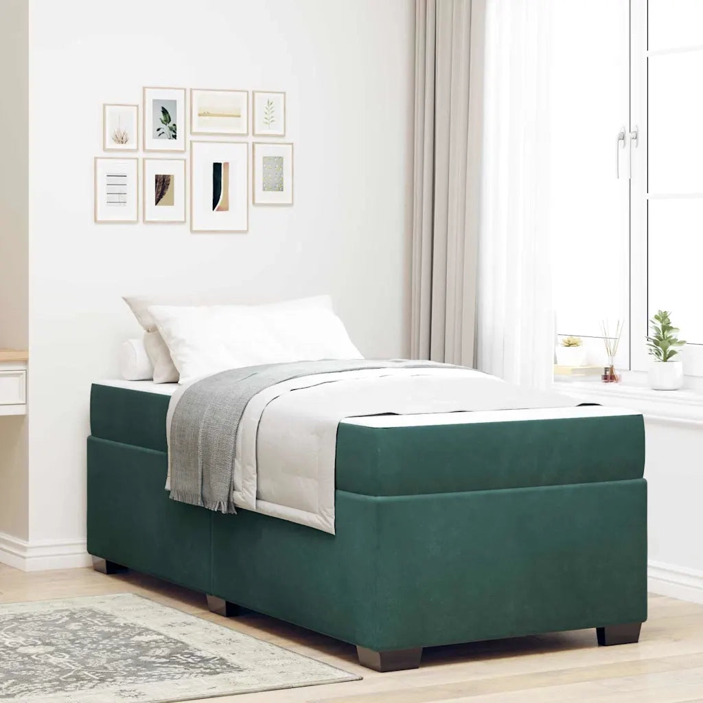 Struttura del letto Verde Scuro 90 x 190 cm Tessuto 3399263