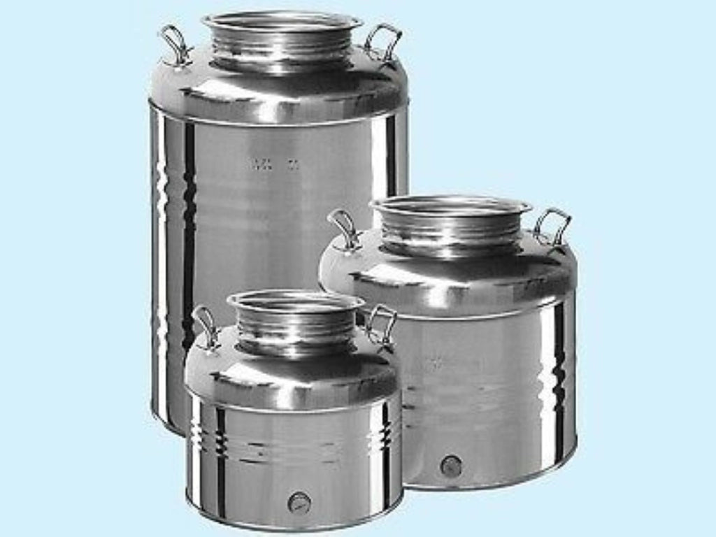 Contenitore Fusto Acciaio Inox Lt 50 Bidone Inox Per Olio Olivari - Fraschetti