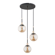 Lampadario Alfa Sebia moderno nero/ambra E14 3 luci