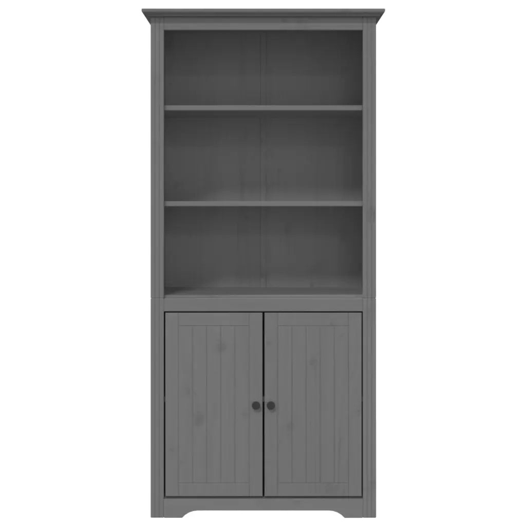 Libreria BODO 82x40x173 cm in Legno Massello di Pino Grigio 355058