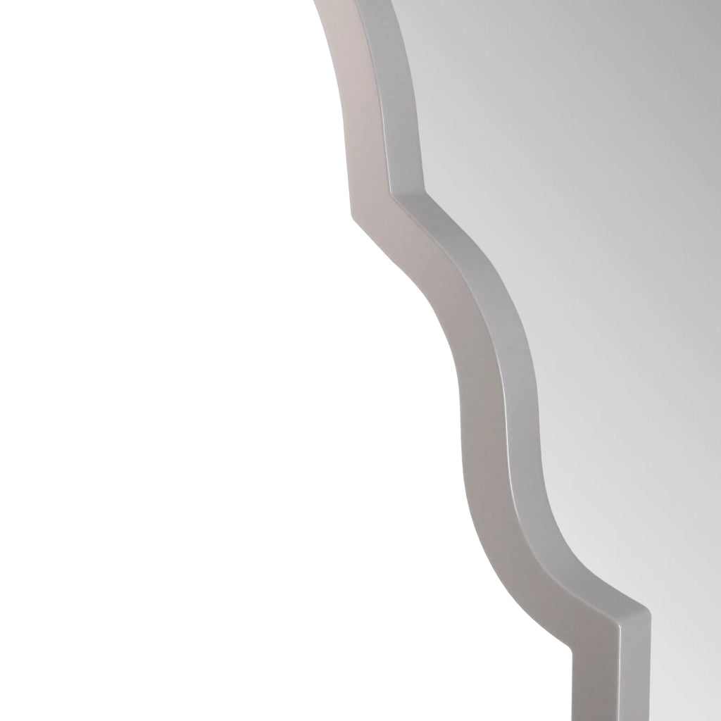 Specchio rettangolare da parete con cornice in metallo argento 61 × 101 cm per bagno; camera e ingresso