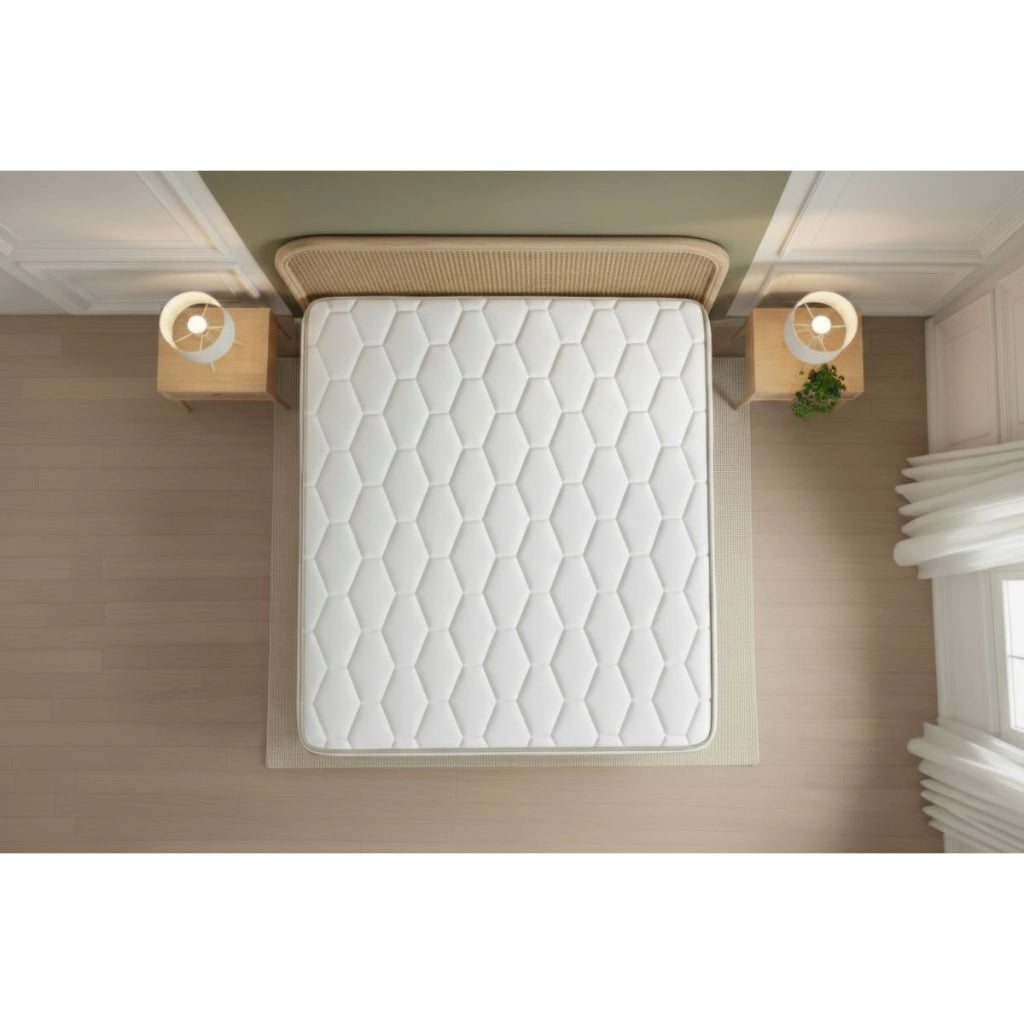 Pacchetto letto completo - Materasso 140x200cm + Box spring con doghe (kit) + 2 cuscini + Piumino - Le Délicat