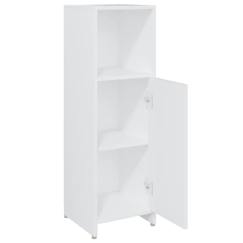 Armadio da Bagno Bianco 30x30x95 cm in Legno Multistrato 802588