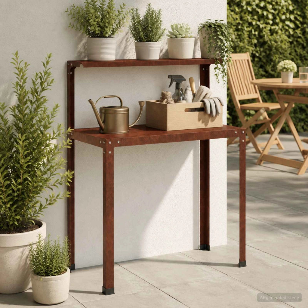 Tavolo da rinvaso 80 x 50 x 104 cm Acciaio Corten Ruggine 8014910