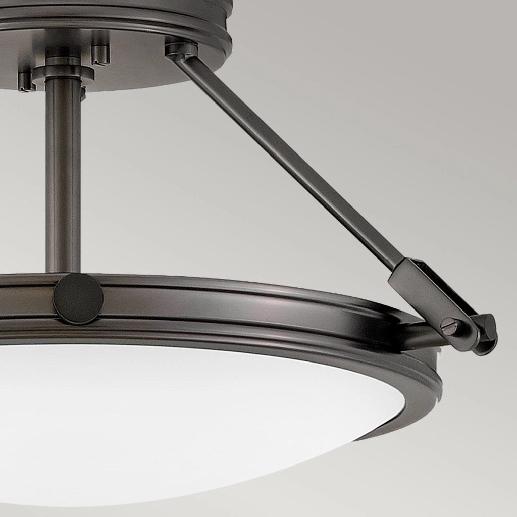 Plafoniera industriale nera Ø42 Collier Hinkley 3xE14