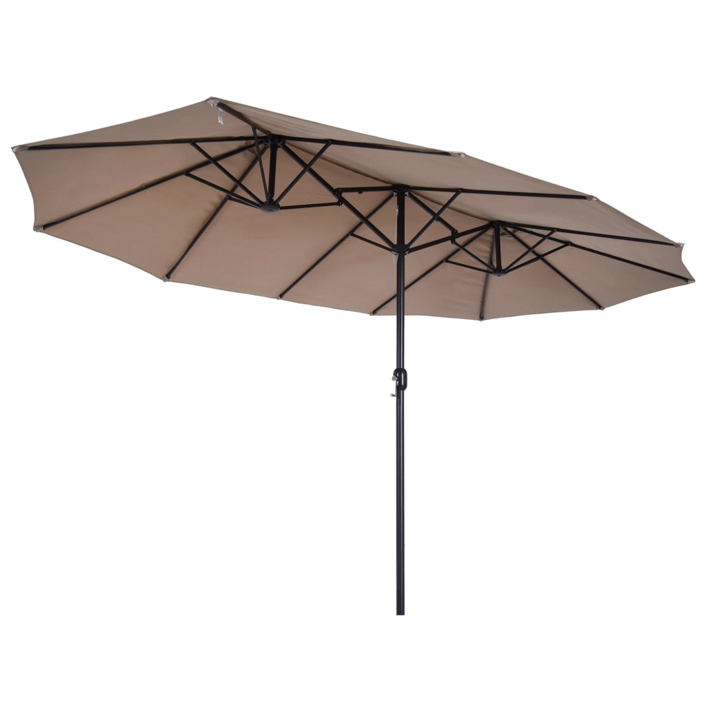 Ombrellone doppio da giardino ¨C Xylo ¨C acciaio e poliestere, apertura a manovella, 455x265x238cm