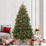 Albero di Natale artificiale 210 cm 300 LED Bianco caldo Verde 3395694