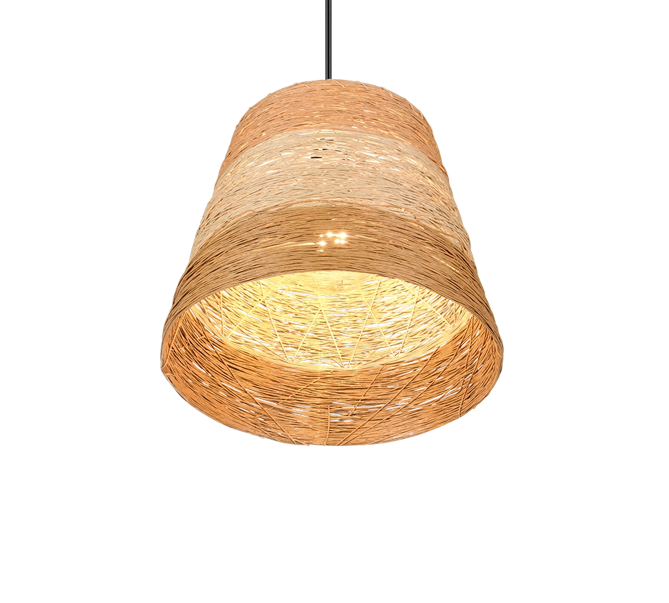 Lampada a sospensione, fibre naturali, 3 tonalità, D 25 cm, Joeline