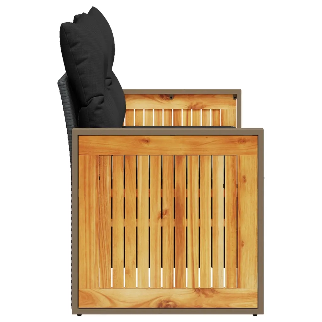 Divano da Giardino con Cuscini a 2 Posti Nero in Polyrattan 365979